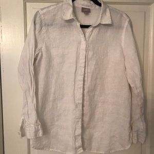 J. Jill Linen white button-up. Like new!